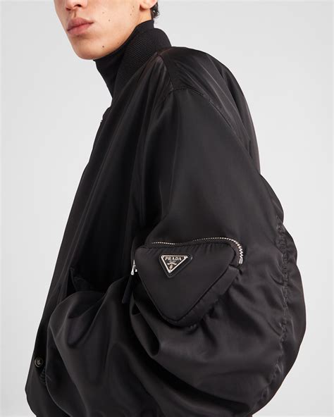 women prada bomber jacket|black nylon bomber jacket.